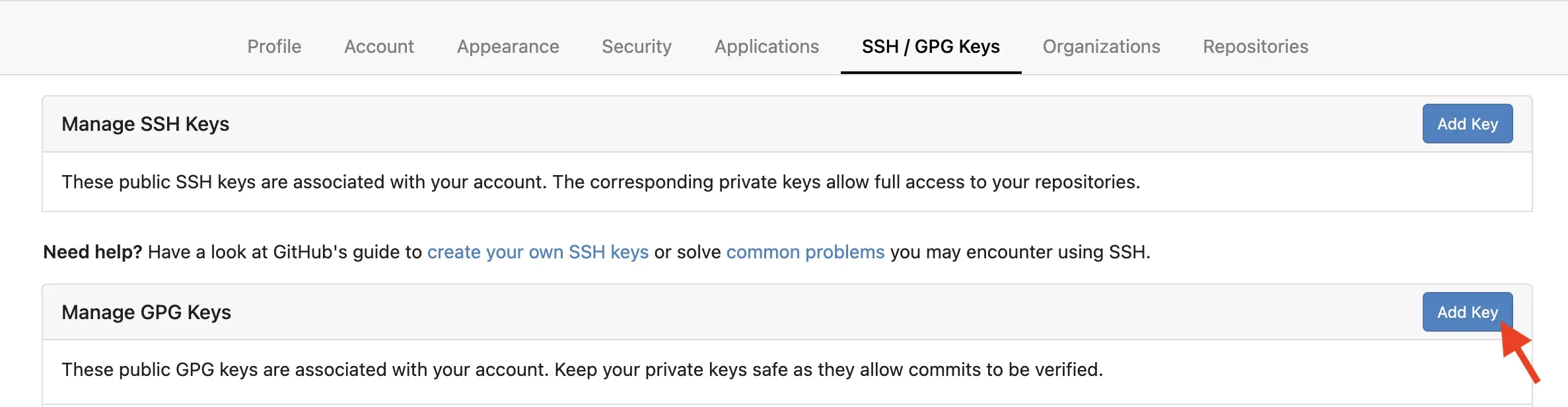 添加 GPG 公钥。
